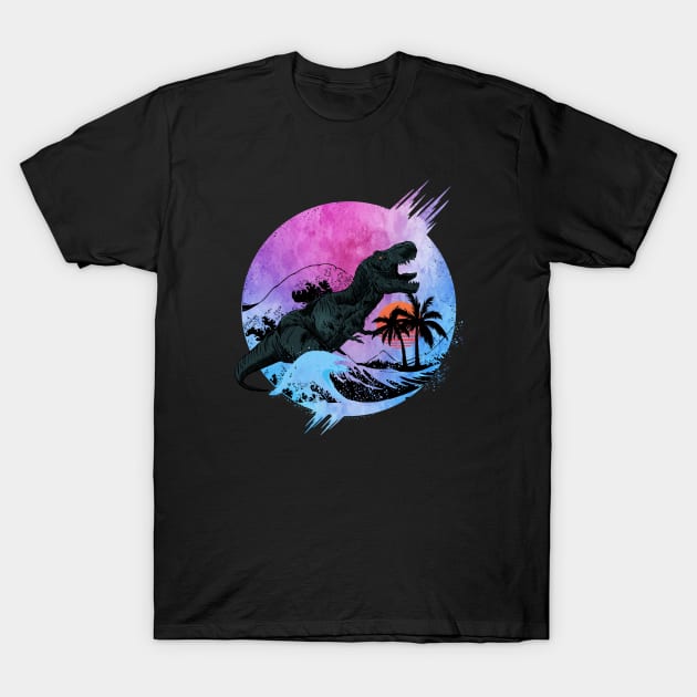 T-rex Waves T-Shirt by pilipsjanuariusDesign